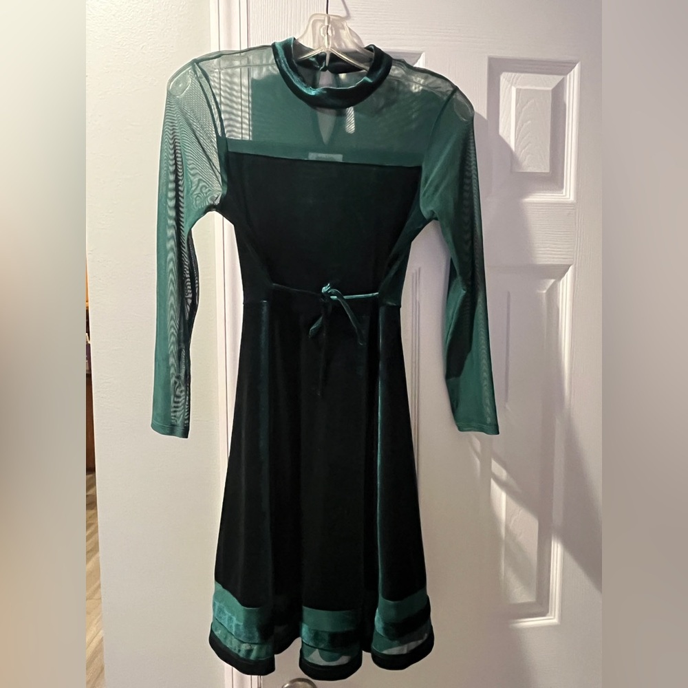 Speechless Teal and Black Long Sleeve Dress